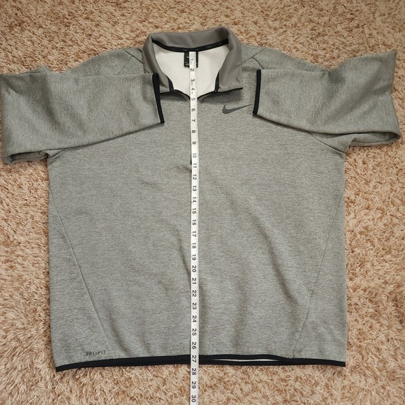 Nike Dri-Fit Quarter Zip Sweater Mens XL Gray Long Sleeve Pullover 932041-063 - Picture 6 of 8
